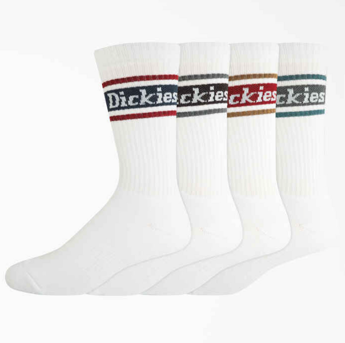 Dickies Skateboarding Rugby Stripe Socks, Size 6-12, 4-Pack